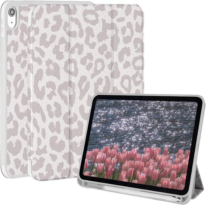 Case for iPad 9th/ 8th/ 7th Generation Case 10.2&amp10.5 Inch (2021/2020/2019 Release) Slim Lightweight Soft Trifold Back Cover with Pencil Holder &amp Auto Sleep/Wake CoverBeige Checkered