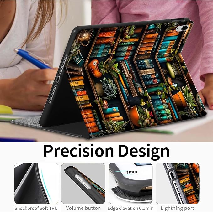 Case for iPad (A16) 11th Generation 11 Inch (2025)iPad 10th Generation 10.9 Inch (2022)PU Leather Slim Standing Smart Coverwith Auto Sleep/WakeBall on Fire