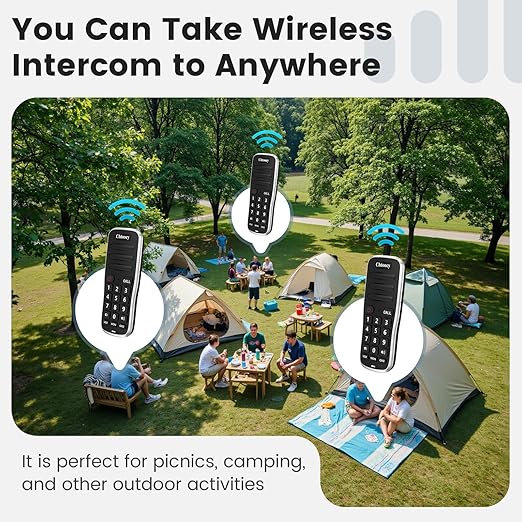 Intercoms Wireless for Home, 1 Mile Long Range for House Business Office, Handheld Room to Room Communication System, Rechargeable Loud & Clear 10-Channel Anti-Interference Intercom System