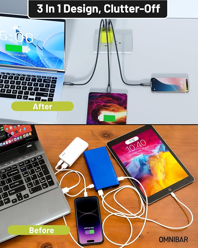 65W USB C Charger Block 3-Port GaN Fast Wall Charger Power Adapter | 2 USB-C &amp 1 USB-A Foldable Plug PD 3.0 PPS Fast Charging for iPhone 17/16/15 Galaxy S26/S25 Pixel 10/9 iPad &amp MacBoo