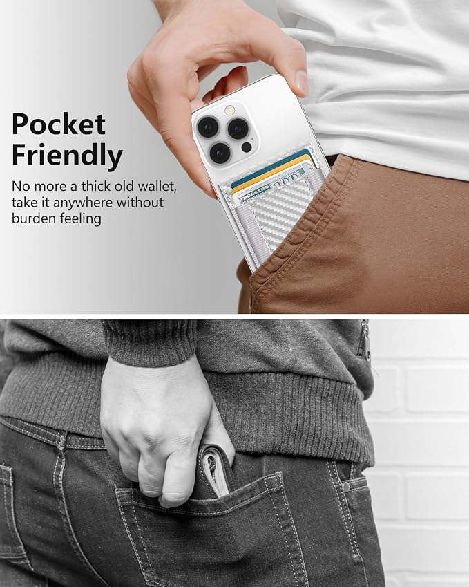 ExtreLife 2-in-1 Magsafe Wallet Adjustable Stand Open ID Window Magnetic Wallet for iPhone 17/16/15/14 Pro Max/14 Pro/14 Plus/13/12 Series 9 Cards Holder Vegan Leather Black