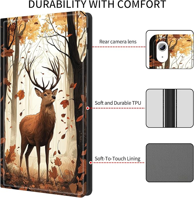 Case for iPad (A16) 11th Generation 11 Inch (2025)/ iPad 10th Generation 10.9 inch 2022Slim PU Leather Smart Cases Covers with Auto Wake/Sleep-Beast Roared