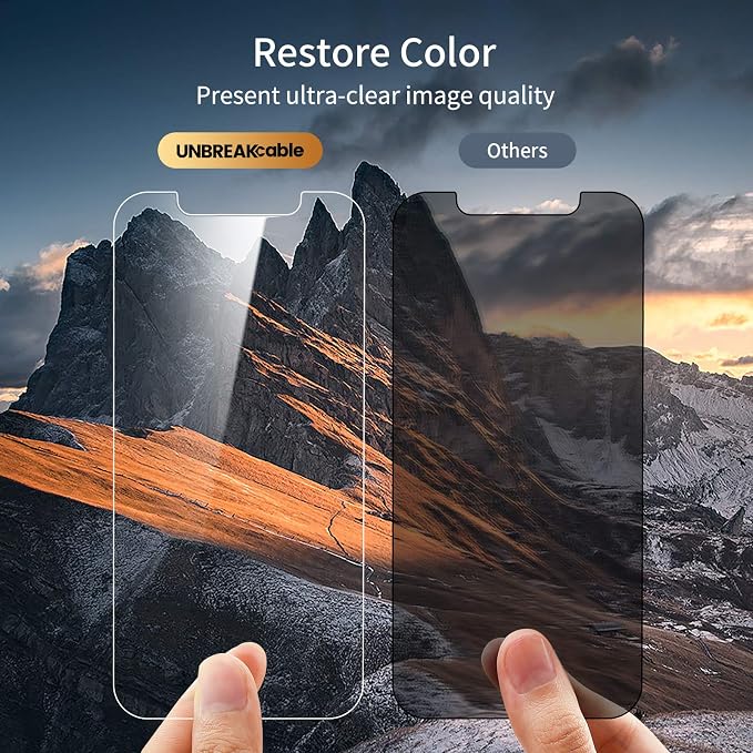 UNBREAKcable 2 Pack Privacy Screen Protector for iPhone 11 Pro Max/Xs Max Shatterproof Tempered Glass [True 28°Anti Spy] [9H Hardness] [Easy Installation] Protector for Apple 6.5