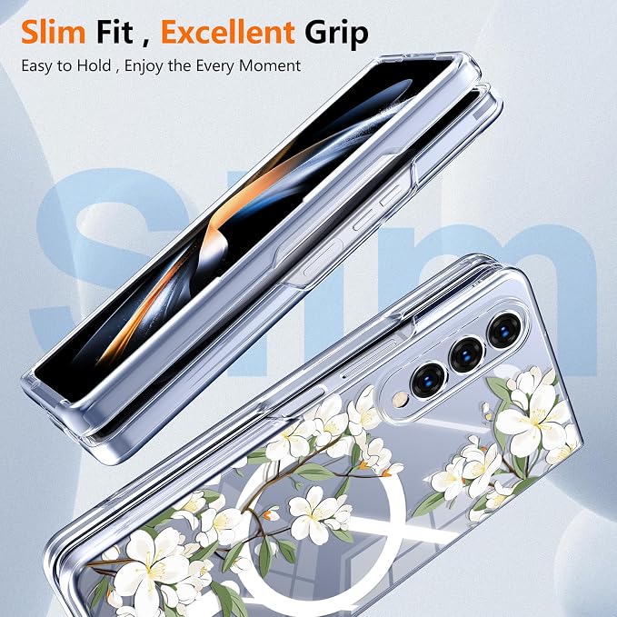 for Galaxy Z Fold4 CaseBuilt-in Magnet CircleWireless Charging | Military-Grade Shockproof case Cover for Samsung Galaxy Z Fold4Anagallis
