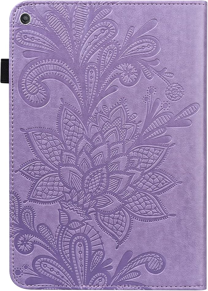 Fire HD 8 Case Slim Folding Stand Auto Wake/Sleep Wallet Case with Cards/Cash Holder for Amazon Fire HD 8(8th/7th/6th Gen 2018/2017/2016 Release)-Black