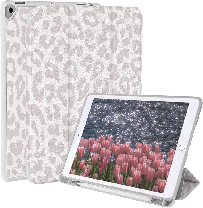 Case for iPad 9th/ 8th/ 7th Generation Case 10.2&amp10.5 Inch (2021/2020/2019 Release) Slim Lightweight Soft Trifold Back Cover with Pencil Holder &amp Auto Sleep/Wake CoverBeige Checkered