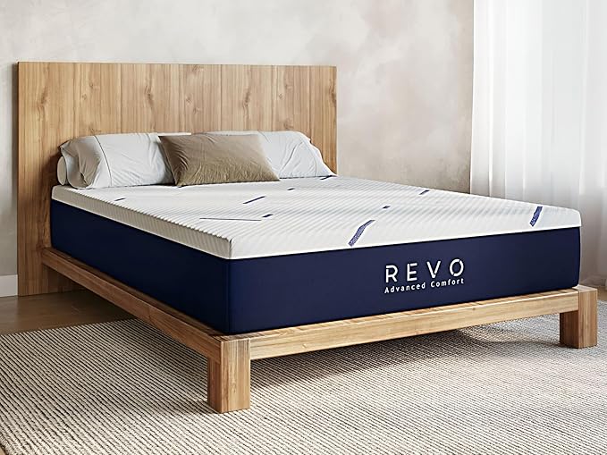 REVO Sleep Gel Memory Foam Mattress, 14-Inch King – Cooling Gel Foam Mattress with Pressure-Relieving Comfort & Full-Body Support – Breathable Design for Restful Sleep