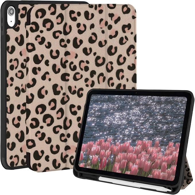 Case for iPad 9th/ 8th/ 7th Generation Case 10.2&amp10.5 Inch (2021/2020/2019 Release) Slim Lightweight Soft Trifold Back Cover with Pencil Holder &amp Auto Sleep/Wake CoverBeige Checkered