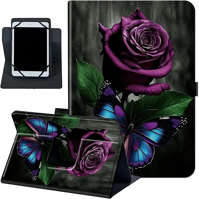 Universal Case for 10.6 inch 11 inch TabletUniversal Case for 10.6-11 Inch Touchscreen TabletSlim PU Leather Stand Folio Shell Cover with 360 Degree Rotatable Kickstand ViewingAbstract Sun Leaf