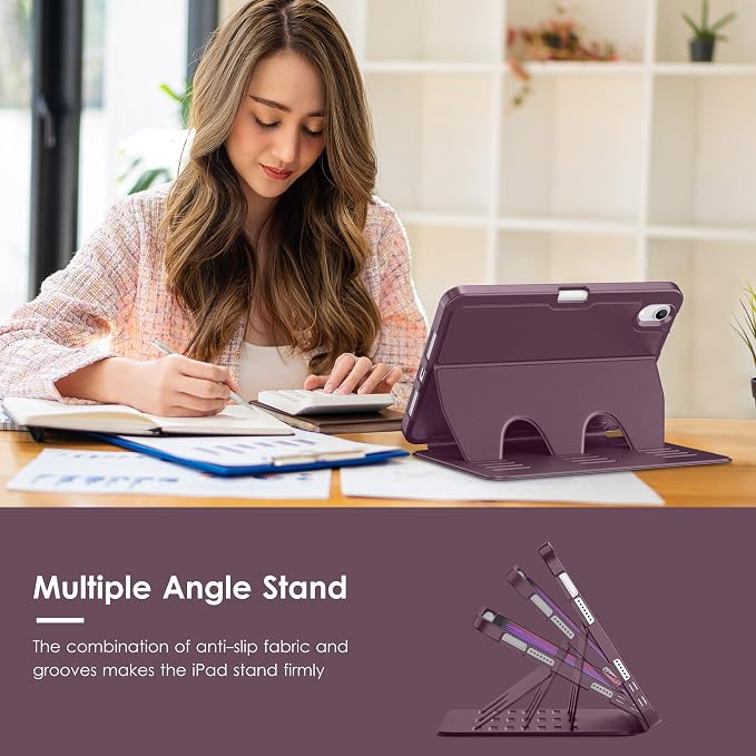 VIKESI Case for iPad mini 7 (A17 Pro) and iPad mini 6Multiple Angles Magnetic Stand CoverShockproof Soft BackPencil Holderand Auto Sleep/WakeBlack