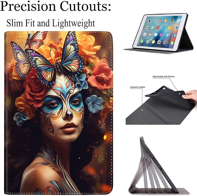 Case for Galaxy Tab A9 Plus ， Auto Sleep/Wake Multi-Angle Viewing Slim Folio Stand Cover for Samsung Galaxy Tab A9+/A9 Plus 11 Inch 2023 (SM-X210/X216/X218) Magic Mushrooms Fungus