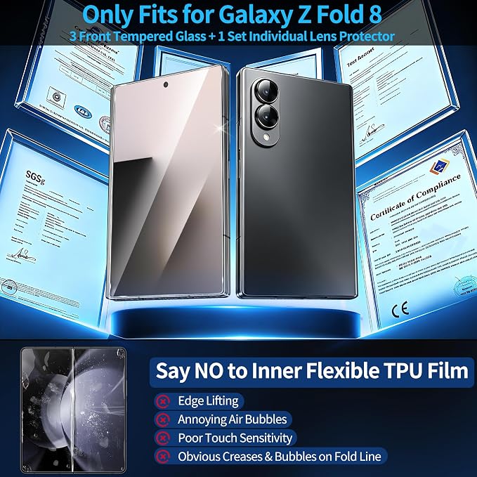 letosan 3 Pack for Samsung Galaxy S26 Ultra Screen Protector Tempered Glass + 2 Sets Camera Lens Protector Military Grade Shatterproof 9H+ Hardness Auto Alignment Frame 6.9 Inch