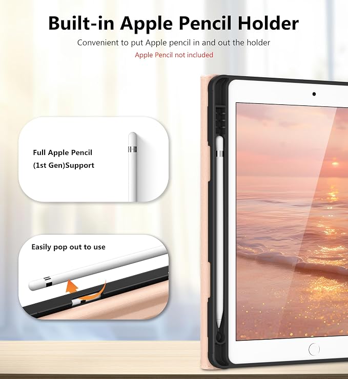DTTO for iPad 9th/8th/7th Gen Case 10.2 Inch (2021/2020/2019) Brown | 360 Degree Rotating Premium Faux Leather Folio Stand Cover with Pencil Holder Auto Sleep/Wake Multiple Angles Hand Strap
