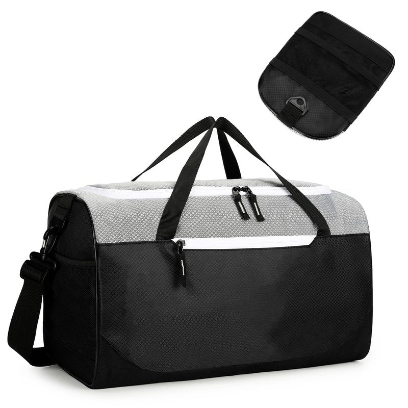 Uarition 17 inch Small Gym Bag for Men, Foldable Duffle Bag for Travel, Carry On Duffel Bags for Airplanes, Black