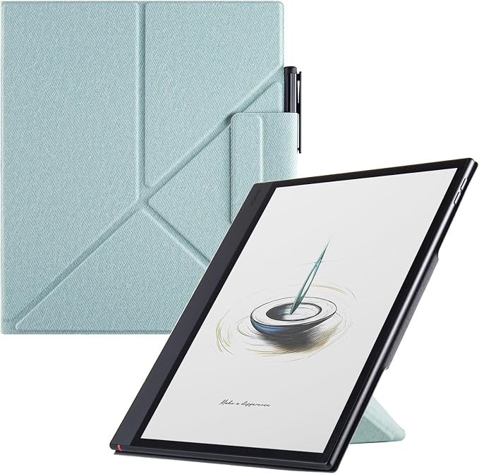 Case for Boox Note Air 5 CPU Leather Magnetic CoverBrown | Thin &amp Lightweightwith Auto Sleep/Wake2-Way Origami StandPen Buckle Design