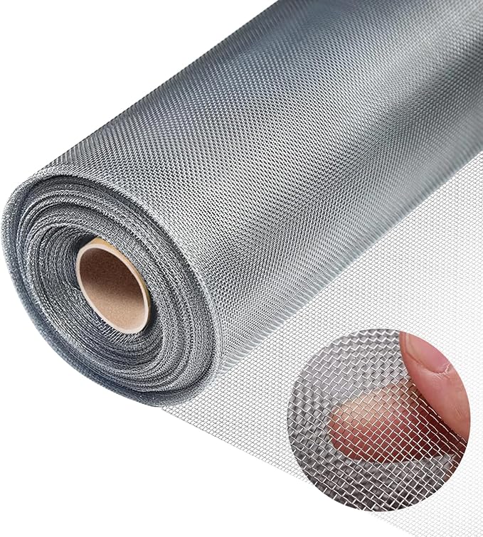 304 Stainless Steel Mesh, 24in x 10ft, 20 Mesh, Sturdy Metal Screen Roll