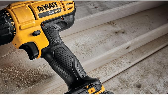 DEWALT 20V Max Cordless Drill Driver Set, 2 Speed, High Performance Motor, Includes 2 XR 1.3Ah Li-Ion Batteries, Charger and Contractor Bag (DCD771C2)