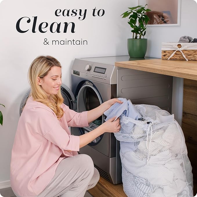 Handy Laundry Mesh XL Laundry Bag - Durable, Machine Washable with Secure Drawstring Closure - Perfect for College Dorms, Laundromats, Apartments (White)