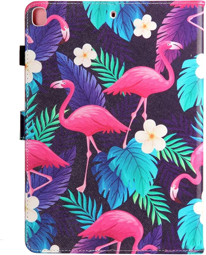 for Apple iPad 9th/8th/7th Generation 10.2 Inch Case 2021/2020/2019Smart PU Leather Folio Stand Magnetic Wallet with Card Pockets [Auto Wake/Sleep] Soft TPU Shockproof Cover Pink Beach Sea