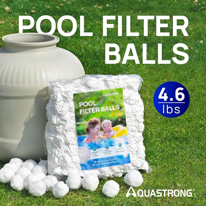 AQUASTRONG Pool Filter Balls for Sand Filters, 4.6 lbs Reusable Pool Sand