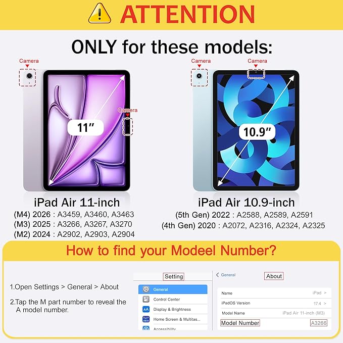 Mektron Case for 2026 iPad Air 11 inch M4 8th (M3 2025 7th /M2 2024 6th) Compatible with iPad Air 10.9 (2022 5th Gen /2020 4th Gen) Shockproof Clear Shell Blue Bows &amp Flowers
