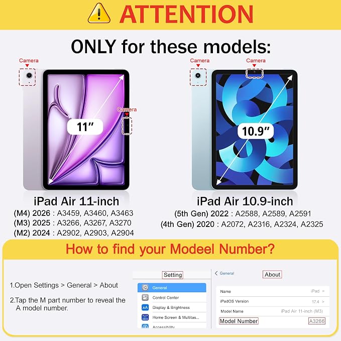 Mektron Case for 2026 iPad Air 11 inch M4 8th (M3 2025 7th /M2 2024 6th) Compatible with iPad Air 10.9 (2022 5th Gen /2020 4th Gen) Shockproof Clear Shell Blue Bows &amp Flowers