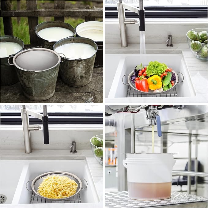 Jucoan 2 Pack Fine Mesh Paint Strainer, 11.5 Inch Stainless Steel 60 Mesh Paint