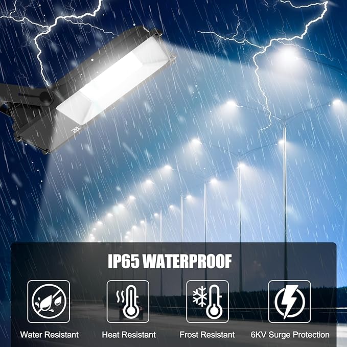 6 Pack LED Flood Light Fixture 300W 36000LM ETL Listed 5000K Outdoor Floodlight Security Lighting IP65 Waterproof for Parking Lot Sports Fields Billboard Arena Yard Garage AC100-277V
