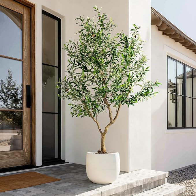 Large Faux Olive Tree Indoor Outdoor Realistic Floor Fake plantas artificiales Trees decorativas Grandes for Home Living Room Master Bedroom Office Porch Outside Patio arboles para decoracion