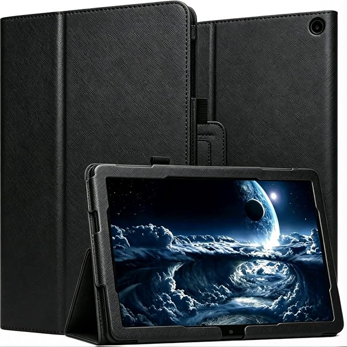 Case for T-Mobile Revvl Tab 2 Tablet - Folio Premium PU Leather Protective Stand Cover with Auto Sleep/Wake Almond Blossom