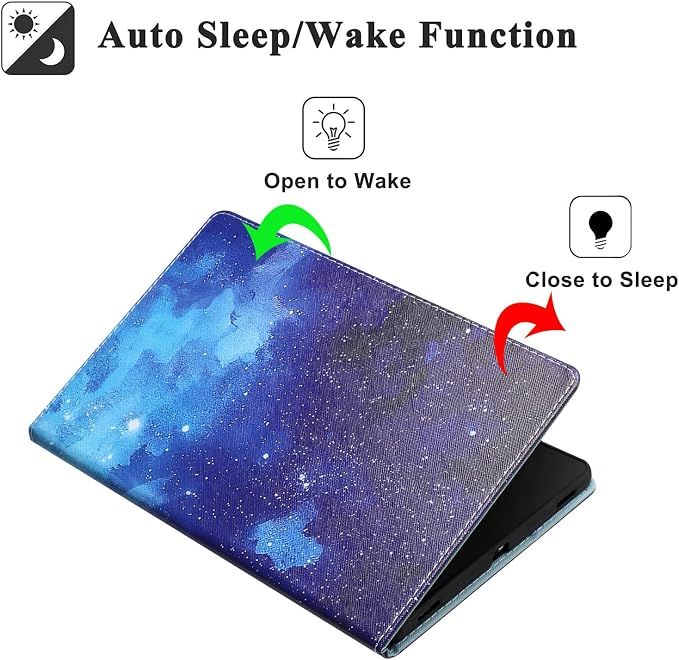 Case for Samsung Galaxy Tab S10 Lite/ S10 FE/ S9 FE 10.9 InchX400/X520/X510 Auto Wake/Sleep Premium PU Leather Folding Stand Cover with Pen Holder &amp Multiple Viewing Angles - Beach