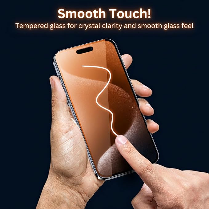 ME JO Screen Protector for iPhone 17/17 Pro/16 Pro (6.3 Inch) 9H Tempered Glass Auto Dust Elimination Anti-Fingerprint Scratch-Resistant Dynamic Island Compatible Case Friendly With Applicator