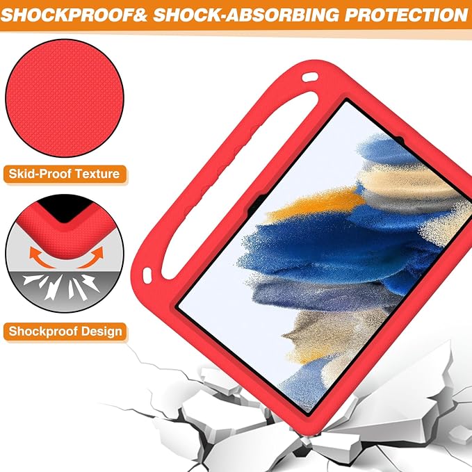 Galaxy Tab A9+ Case Kids Friendly EVA Rubber Stand Handle Grip Shockproof Protective Lightweight Cute Case Cover for Galaxy Tab A9 Plus 11 SM-X210 X215 X217 - Black
