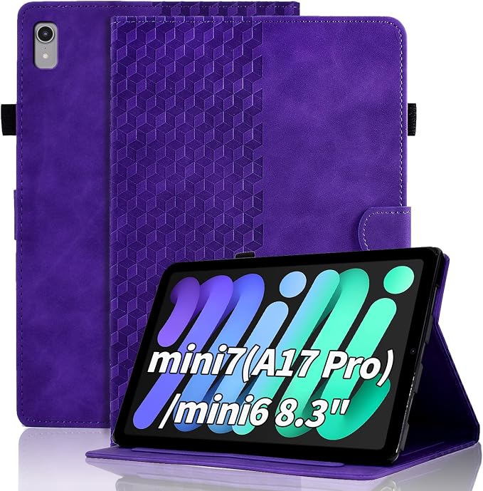 Case for iPad mini 7 A17 Pro 2024/iPad Mini 6 2021 8.3 InchMulti-Angle ViewingiPad mini 6th/7th Magnetic PU Leather Folio Cover(A2995/A2996/A2993/6th Gen A2567 A2568 A2569) Black