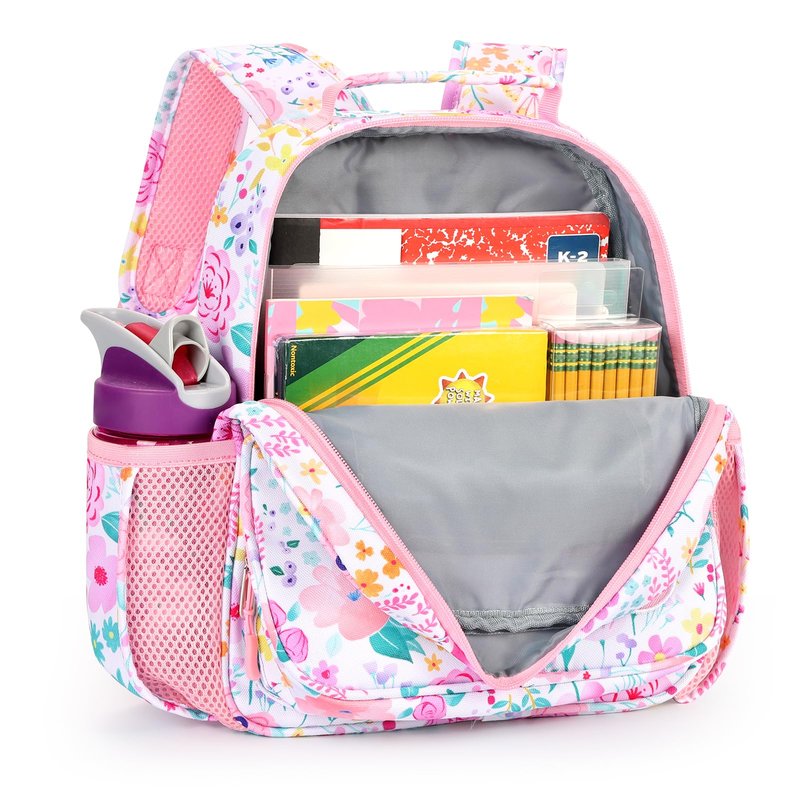 mibasies Toddler Backpack for Girls 2-4: Preschool Kindergarten Backpack - Cute Kids Backpacks for Girls - Flower Pink