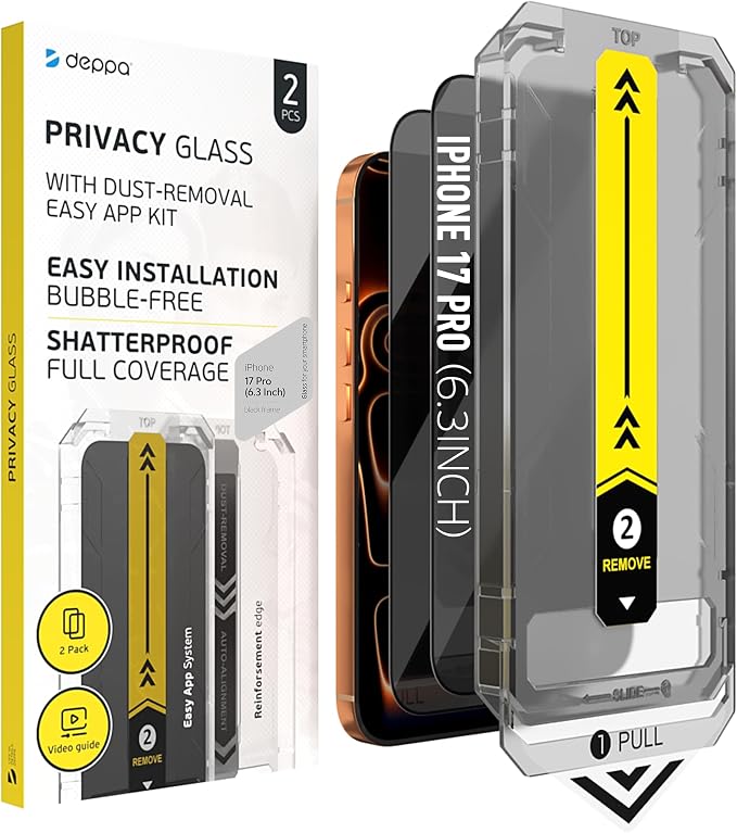 Deppa | 2-Pack | Screen Protector for iPhone 16 Pro Max (6.9) with Smart Installation Tray | Dust &amp Bubble-Free | 9H Tempered Glass | Full Coverage | Easy Install
