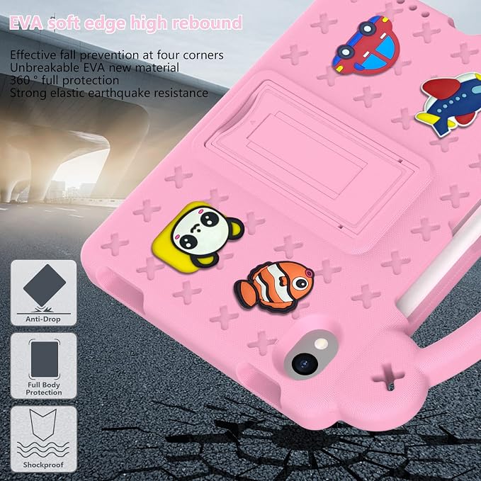 YRH for iPad mini A17 Pro Case 2024/iPad Mini 6 Kids Case 2021EVA Shockproof Cover for iPad mini 7th/6th Generation 8.3-inch with Stand Handle Strap Green