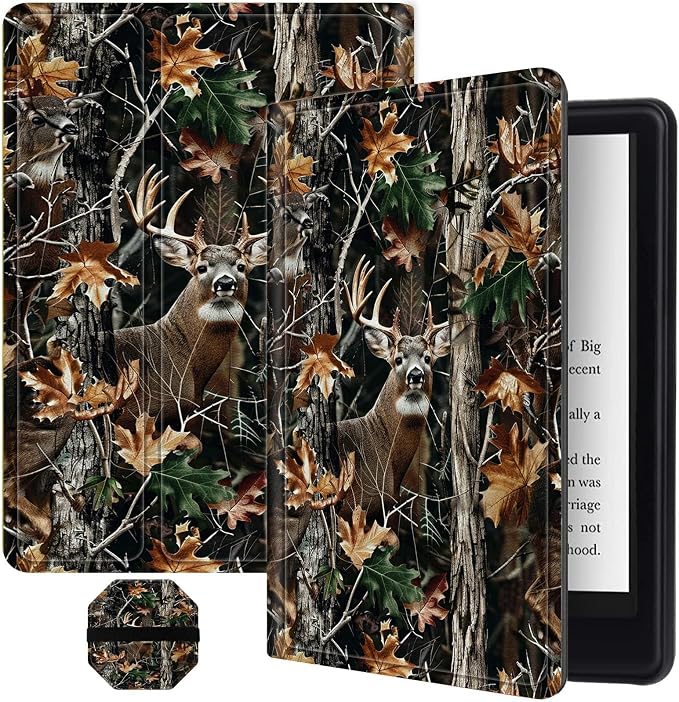 for All-New Kindle Fire HD 10 &amp 10 Plus Tablet (13th/11th Gen 2023/2021 Release) 10.1 + Screen Clean Pad Slim PU Leather Multi-Angle Kickstand Cover with Auto Wake/Sleep Horse with US Flag