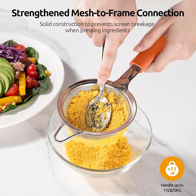 U-Taste Small Fine Mesh Strainer: 18/8 Stainless Steel 3.35in 30 Mesh Kitchen