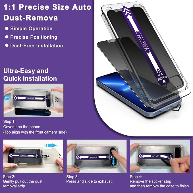 2-Pack Matte Privacy Screen Protector for iPhone 17 ProAnti-Glare &amp 25°Anti-SpyAnti-ReflectionAnti-FingerprintAuto Dust RemovalEasy Installation