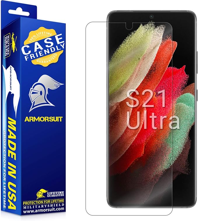 ArmorSuit MilitaryShield Screen Protector Designed for Samsung Galaxy S21 Ultra (6.2-INCH) Case Friendly HD Clear Film