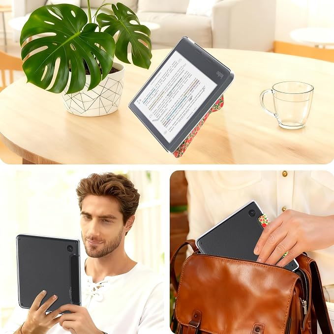 E NET-CASE Detachable Magnetic Case for 7 Kobo Libra 2 &amp Tolino Vision 6(2021) eReader Ultra Clear Back Scratch-Proof Light丨Easy to Detach &amp Attach丨Auto Sleep/Wake (Black)