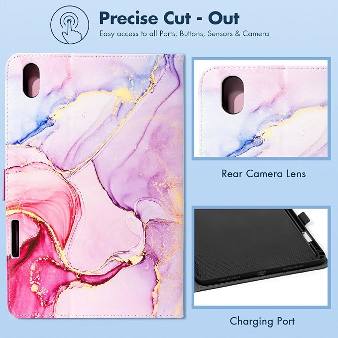 Dteck for iPad A16/10th Generation 10.9 Inch 2022 Case with Pencil HolderPremium PU Leather Folio Multiple Viewing Angles Stand Cover Auto Wake/Sleep Protective Tablet Cases for Women MenBookshelf