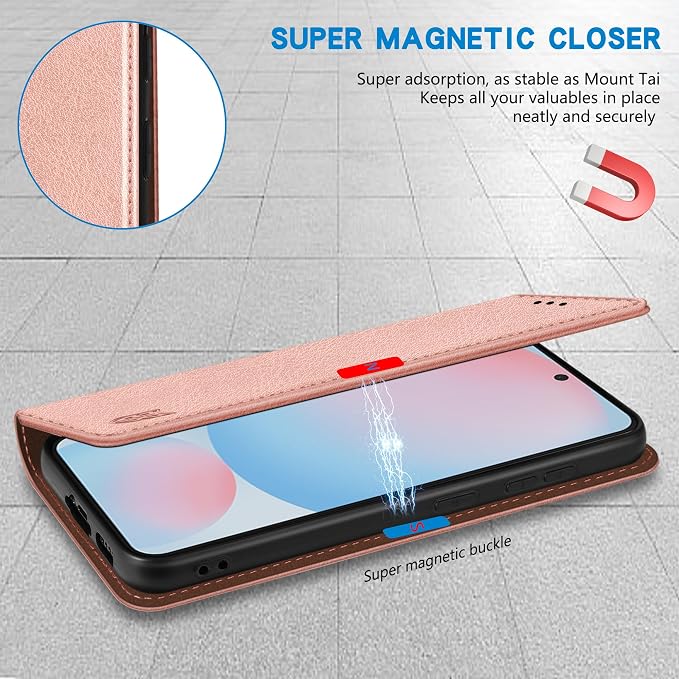 ZZXX for Samsung Galaxy S25 Wallet Case with [RFID Blocking] Card Slot Stand Strong Magnetic Leather Flip Fold Protective Phone Case for Samsung Galaxy S25 Case Wallet(Black-6.2 inch)