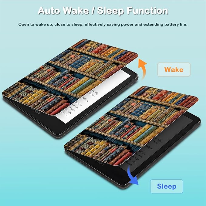 for 6 Kindle 2024 and 2022 (11th Generation) Case Slim Lightweight Smart Cover Case with Auto-Wake/Sleep for Kindle 2024Bald Eagle Flag