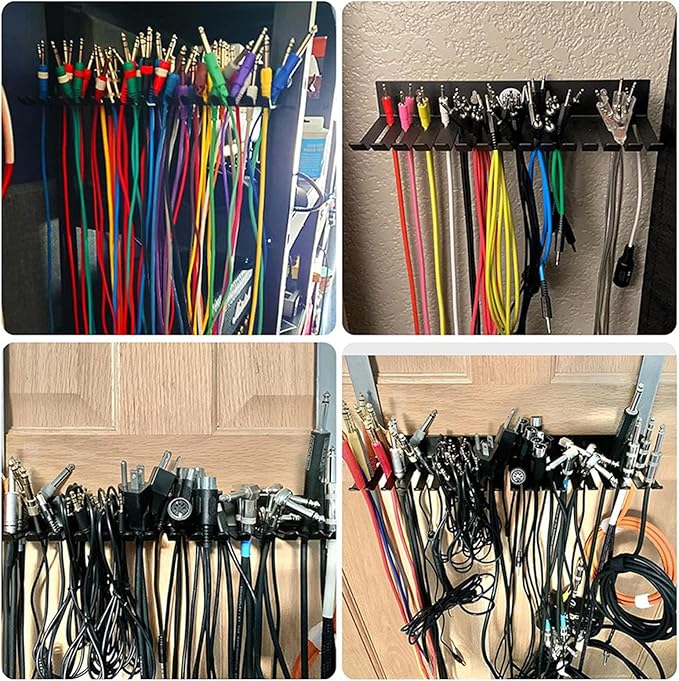 EINCORN Professional Grades Cable Storage Rack 20 Slot Wall Organizers for Guitar Sounds Video Wires Thick Carbon Steel Construction Workshop Cable Management