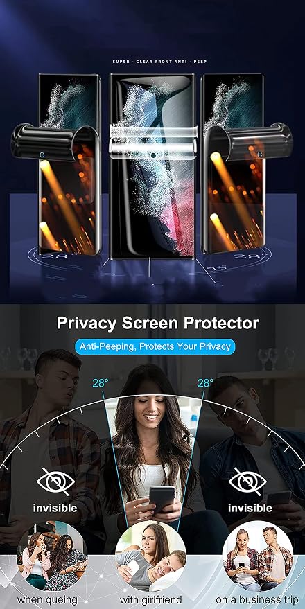 2pcs Flexible Privacy Hydrogel Film for Samsung Galaxy S26 5G 6.3 Anti-Spy Anti-Peeping TPU Screen Protector Touch Sensitive Explosion-Proof Not Tempered Glass