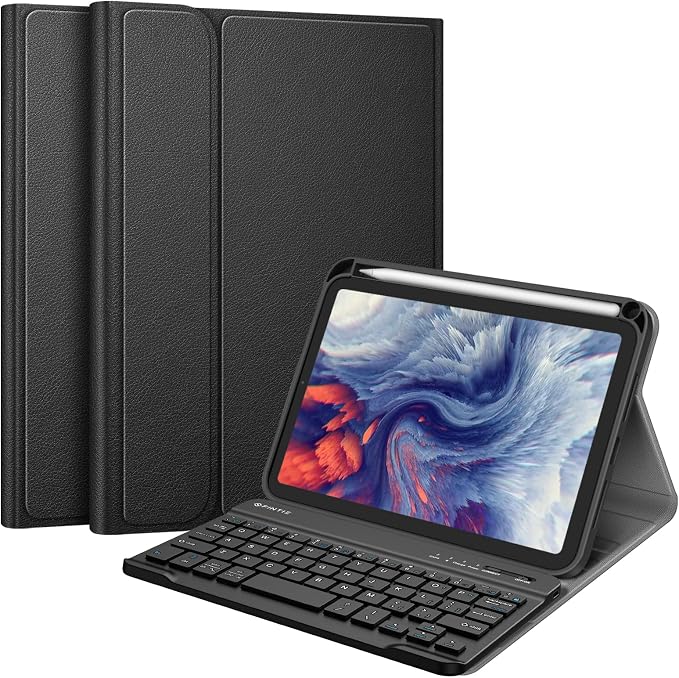 FINTIE Keyboard Case for iPad mini 7th Generation (A17 Pro) / mini 6 8.3 | Detachable Magnetic Bluetooth Keyboard Soft TPU Cover Multi-Angle Viewing Pencil Holder Backlight/Fantasy Ombre