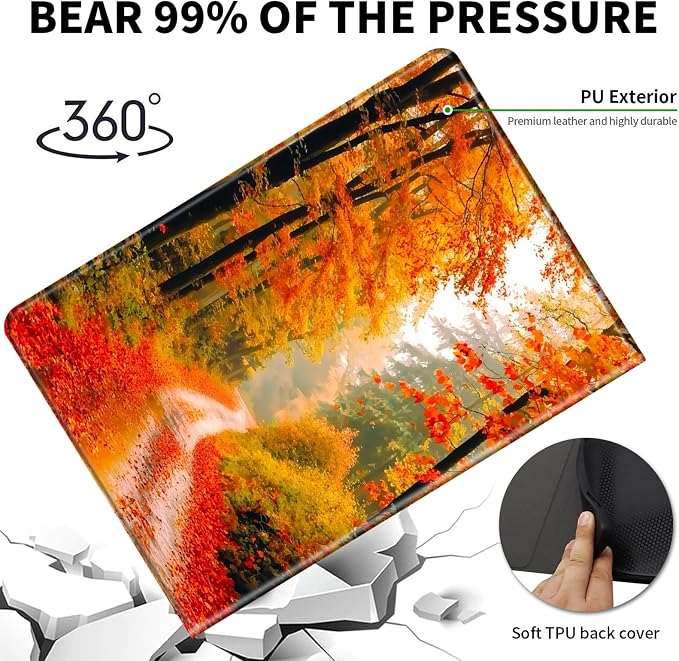 Case for Microsoft Surface Pro 11/10 / 9 13 InchPU Leather Cute Slim Folio Adjustable Stand Cover Case for Surface Pro 11th Edition AIAutumn Red Forest