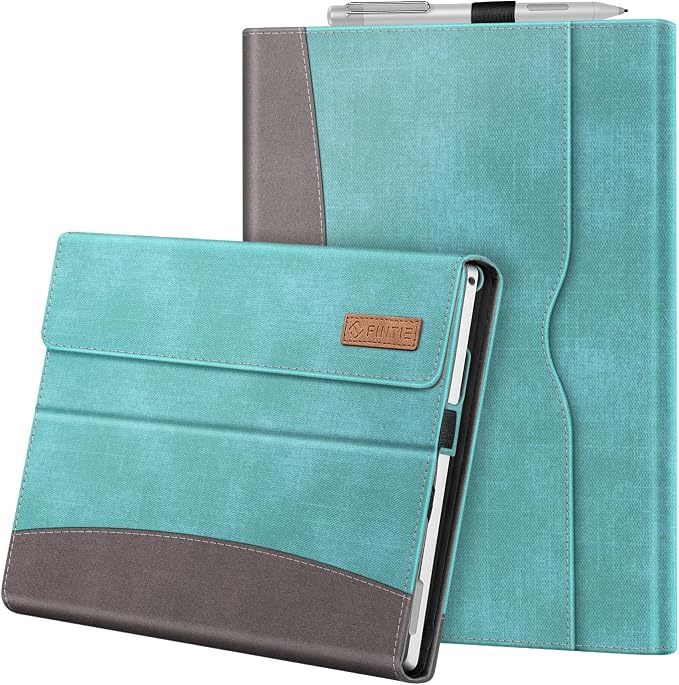 Fintie Case for 12.3 Inch Microsoft Surface Pro 7 Plus Surface Pro 7/6/5/4/3 - Portfolio Business Cover with Pocket Compatible with Type Cover Keyboard Black
